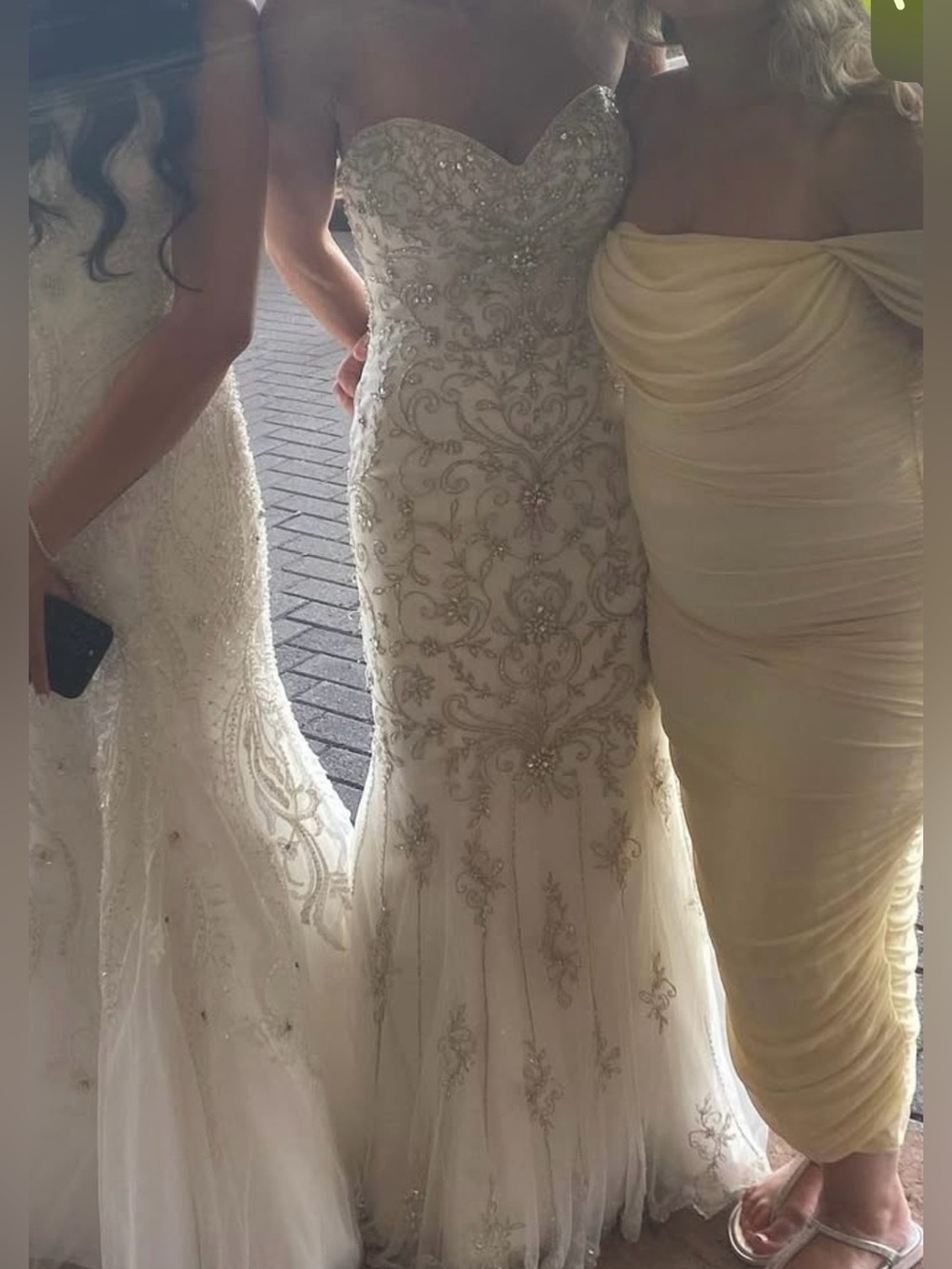 Strapless Ivory Beaded Mermaid Dress